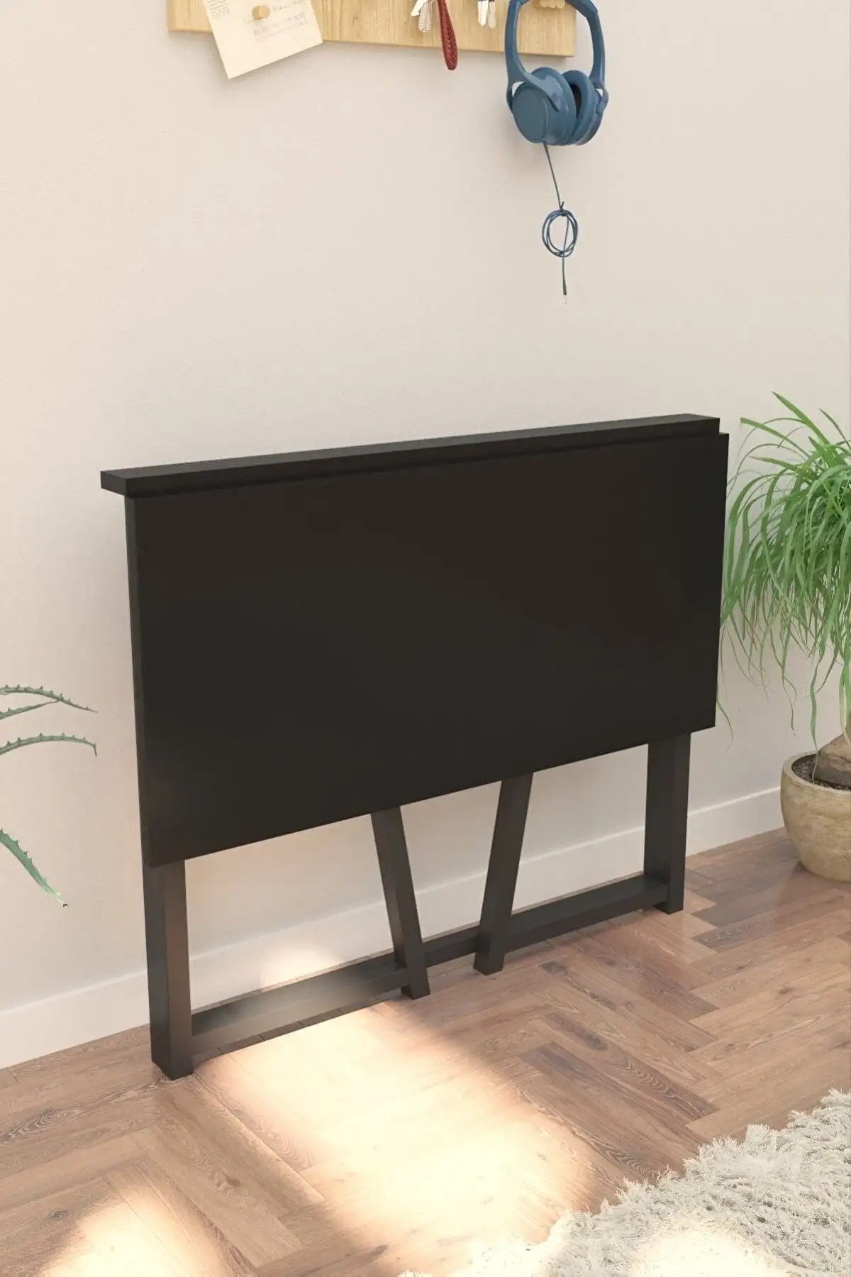 Birou pliabil cu cadru metalic Util Homs 80 x 50 x 75 cm,negru