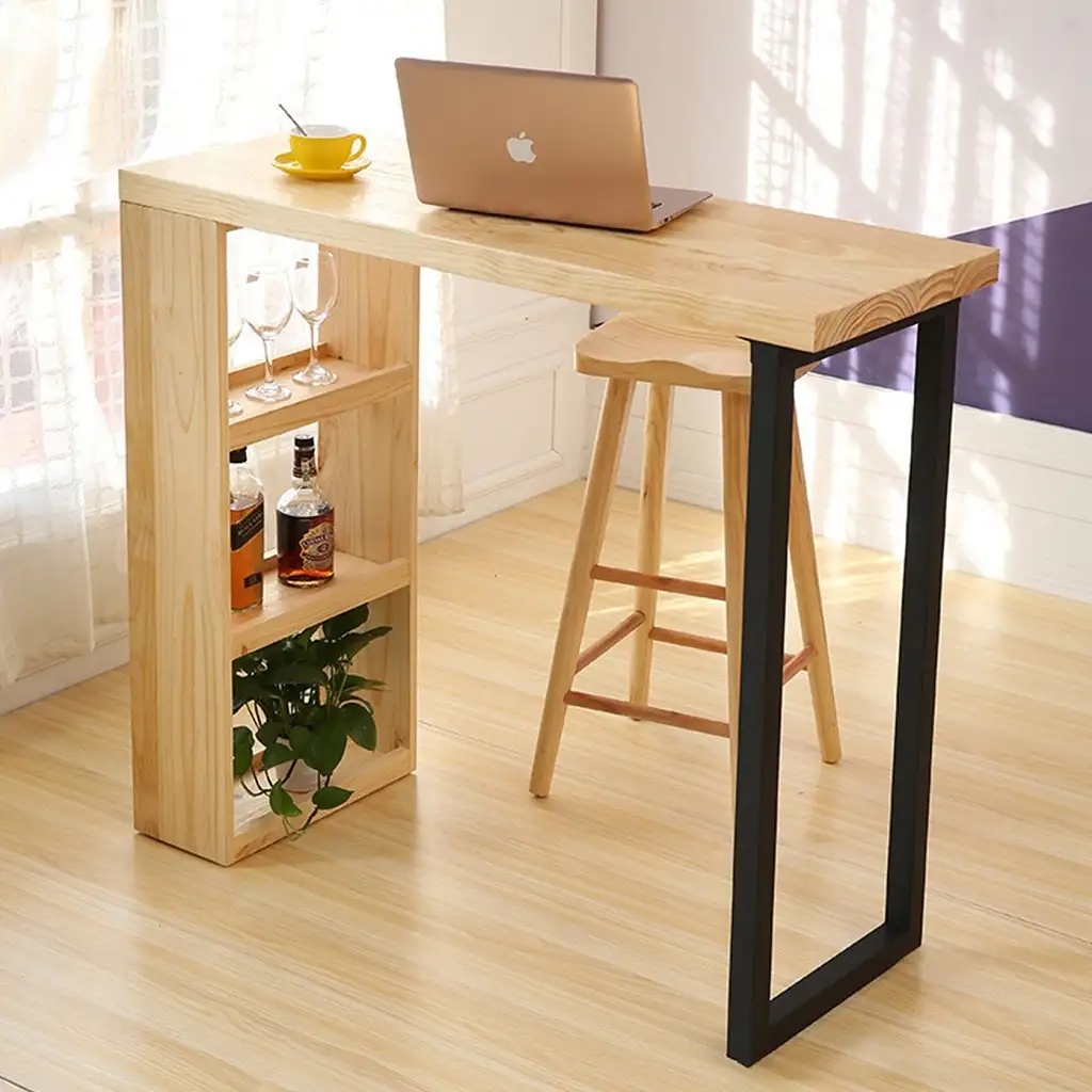 Masa bucatarie ,tip bar, lemn.seria wood A-620,pin natur-negru,90x30x90cm, 30102