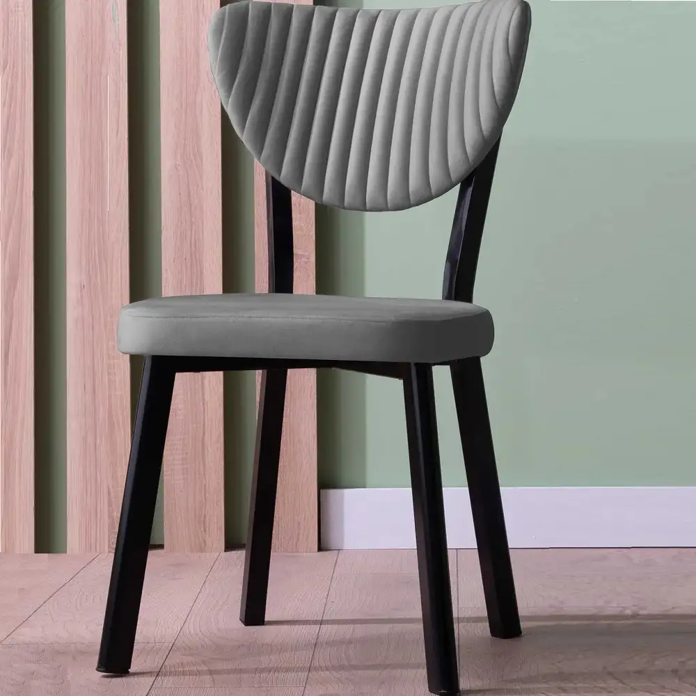 Scaun Barton, gri, profil din metal