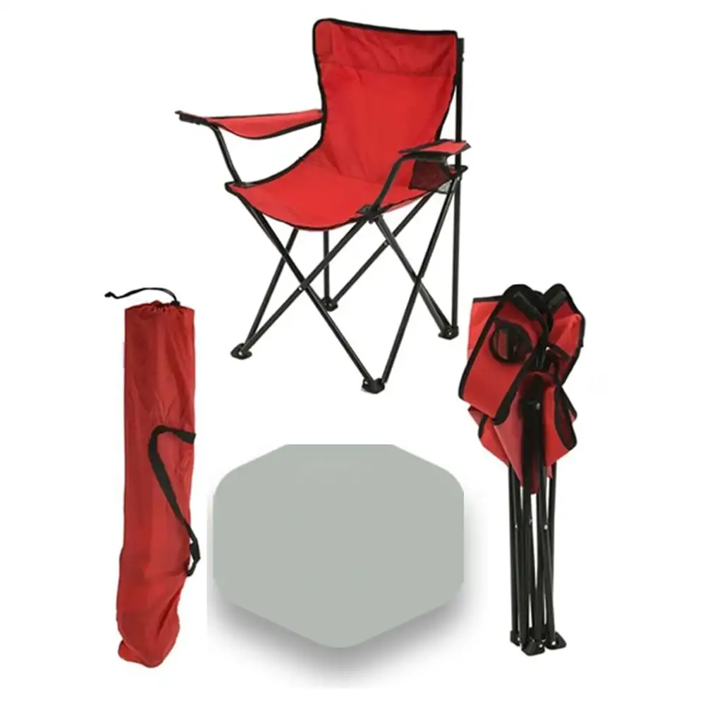 Scaune Pliabile cu Cotiere și Suport,  Pentru Camping sau Grădină